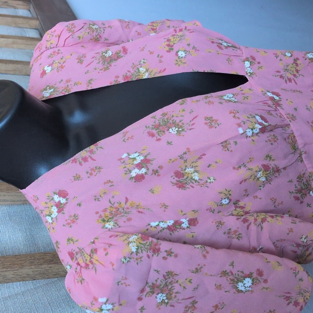 ✨ Reformation Mya Mini Dress In Pink Floral Size 8 - Picture 5 of 8